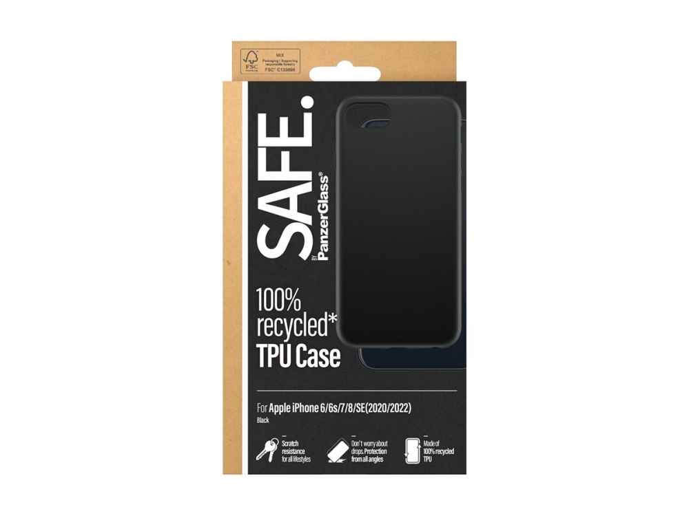 SAFE. by PanzerGlass - Baksidesskydd för mobiltelefon - termoplastisk polyuretan (TPU), silikonbeläggning - svart - för Apple iPhone | Tele & GPS - Mobil reservdelar - Höljesdelar | GameStuff