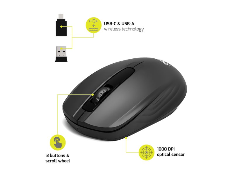 Port Connect Mus Højre Venstrehåndet Optisk Knapper Trådløs Ghz Trådløs Modtager Usb Detailsalg