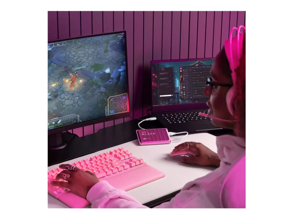 Wd_black P10 Game Drive Wdbz7d0040bpk Harddisk 4 Tb Ekstern Bærbar 2.5  " Usb 3.2 Gen 1 Pink