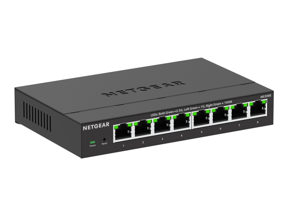 Netgear 300 Series Plus Ms308 Switch Multi Gigabit Administreret 100 1000 Desktop Væg Monterbar