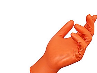 Engangshandske Nilex str. 9 - Nitril pudderfri orange, tykkelse 0,25mm. pakke a 50 stk | Säkerhetskläder | GameStuff