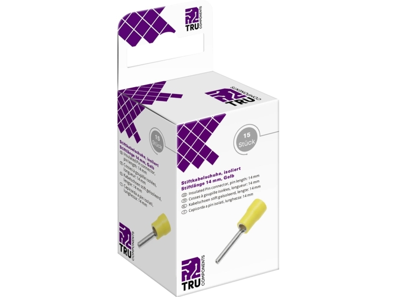Conrad T2010c362, Pin-Anschluss, Kupfer, Gelb, Pvc, 6 Mm², 4 Mm²