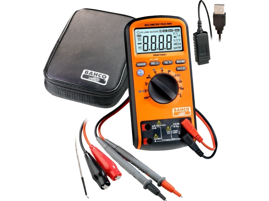 Bahco Digital Meter Ac/Dc Op Til 1000V Klasse 600 V-Cativ Og 1000 V-Catiii Temp: -55C° Til + 1000°C Rms Ncv
