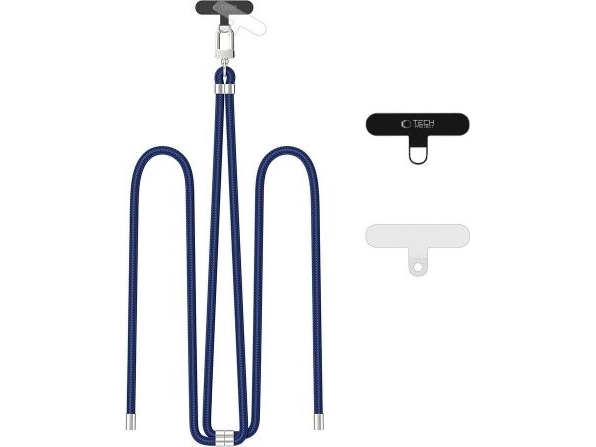 Smycz Tech-Protect C7s Rope Crossbody Strap Navy Blue/Silver