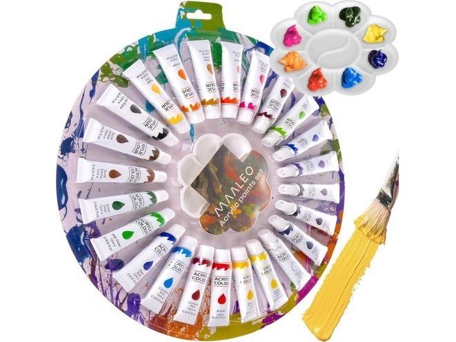 Akrylmaling 12 ml – sæt med 24 stk. Maaleo 24725