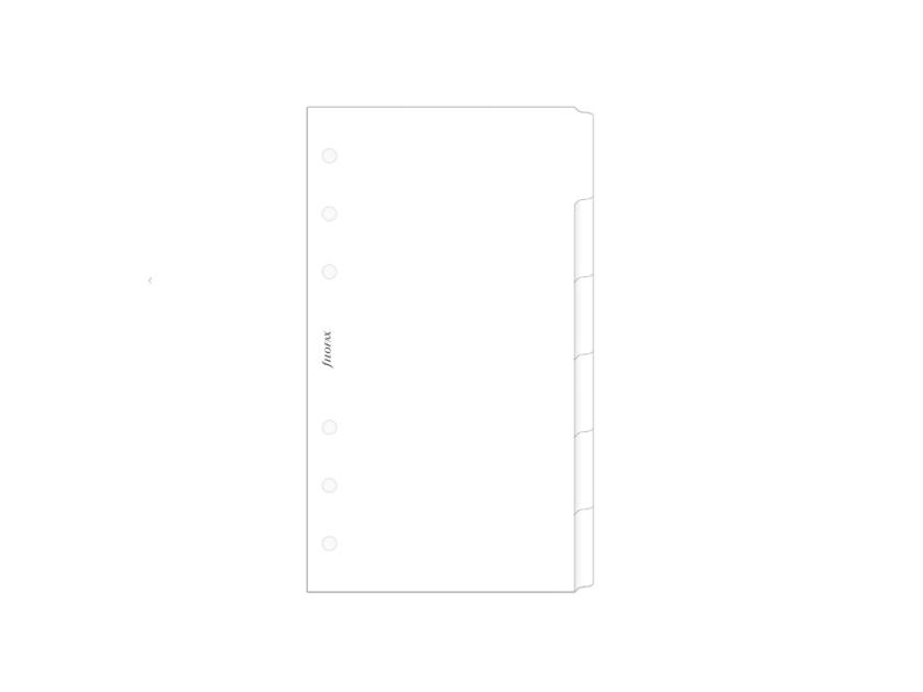 Filofax Register Personal 6 Trennblätter Weiß