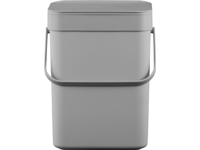 Affaldsspand, Eko Puro, Grå, Plast, 7 L, Med Hank