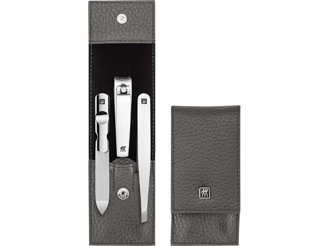 ZWILLING CLASSIC INOX manicuresæt - antracitfarvet læderetui, 3 dele
