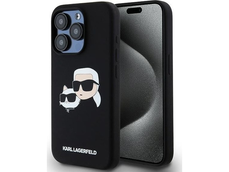 Karl Lagerfeld Klhmp15xskchpplk Iphone 15 Pro Max 6.7" Black/Black Hardcase Silicone Karl & Choupette Magsafe