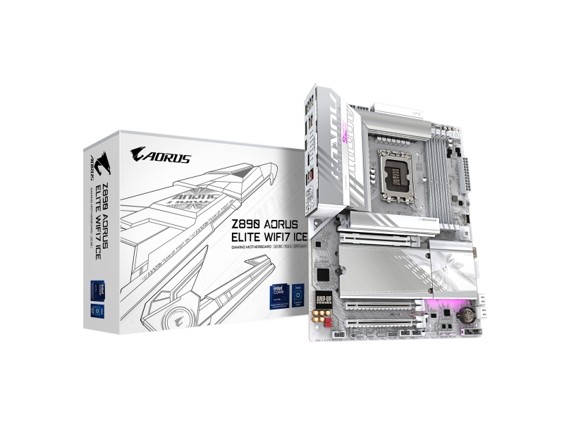 Gigabyte Z890 Aorus Elite Wifi7 Ice Motherboard - Supports Intel Core Ultra (Series 2) Cpus, 16+1+2 Phases Vrm, Up To 8800Mhz Ddr5 (Oc), 1Xpcie 5.0 +