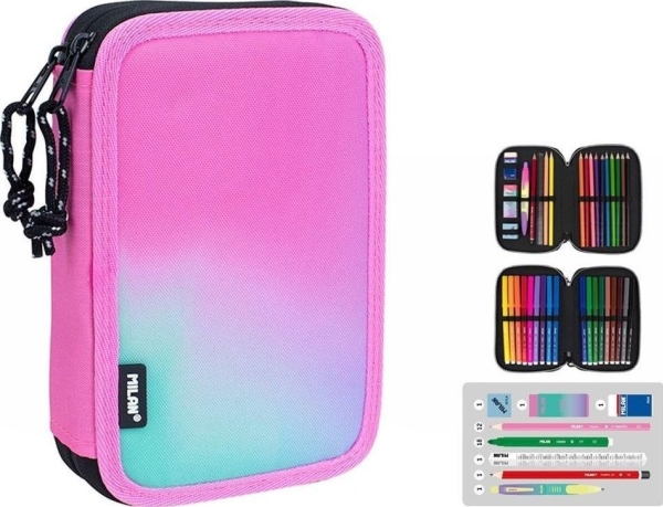 Milan Gefülltes Federmäppchen Double Sunset Pink