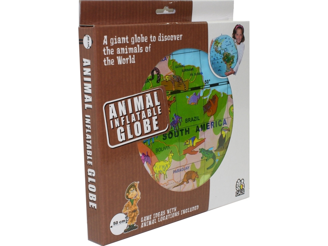 Bigbuy Office CALY puhallettava pallopallo Maailman eläimet, 50 cm