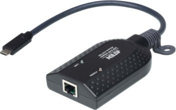 ATEN USB-C-virtuella medier-KVM-adapter, USB, USB, Svart, USB C, RJ-45, Hankoppling | Datortillbehör - KVM & Switchar - Tillbehör | GameStuff
