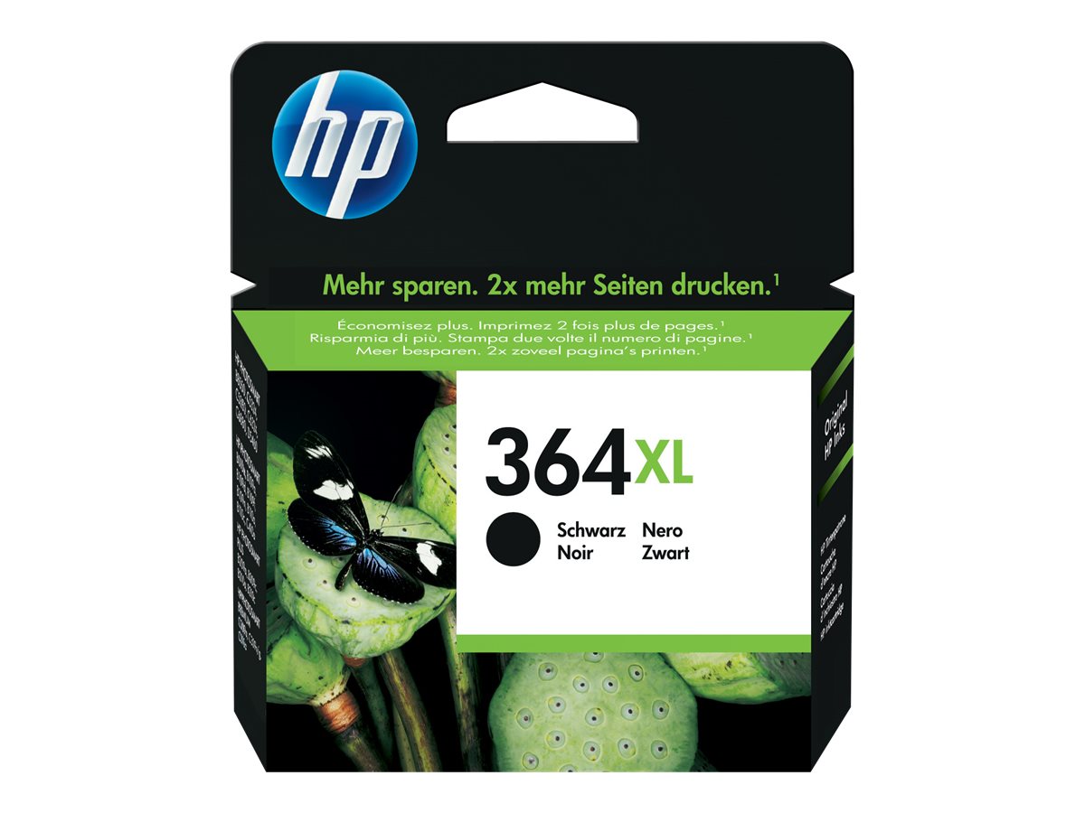 HP 364XL - 18 ml - Højtydende - sort - original - blækpatron - for Deskjet 35XX  Photosmart 55XX, 55XX B111, 65XX, 7510 C311, 7520, Wireless B110