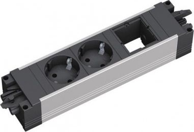 Bachmann Step Alu Strømskinne 2 Udtag Sort