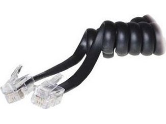 Lurkabel spiral 2 m Western/Western 4/4 svart (TC 70133 / 50270) | Datortillbehör - Kablar & adaptrar - Datakablar | GameStuff