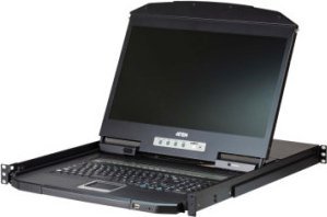 Aten Kvm-Umschalter Cl3116nx, 18,5-Zoll-Tft-Display, Vga, Ps/2-Usb, 16 Anschlüsse, Deutsche Tastaturbelegung
