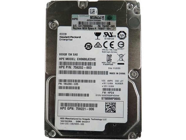 Hdd 600Gb 3,5 Inch 15Krpm Lff **Shipping New Sealed Spares**