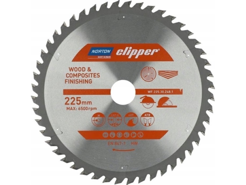 Norton Norton Target Toolshaw 225mm X 30mm X 48z Atb Træ Og Kompositter 2 8 / 1 8