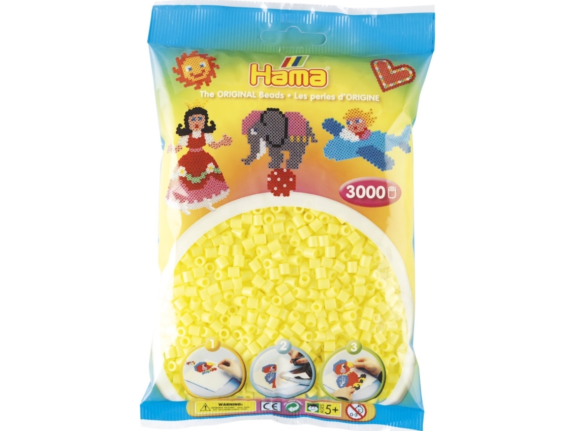 Hama Midi Perler - Pastel Gul - 3.000 Stk. - 201-43