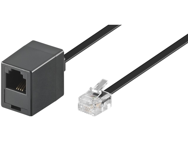 Goobay 68260, 6 M, Rj-11 M, Rj-11 Fm, Schwarz, Männlich, Weiblich