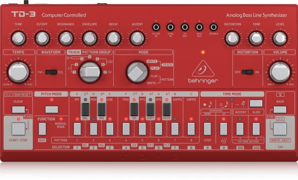 Behringer TD-3-RD, Analog synthesizer, Röd, ?DC, 9 V, 305 mm, 165 mm | Hobby - Musikinstrument - Kontroller | GameStuff