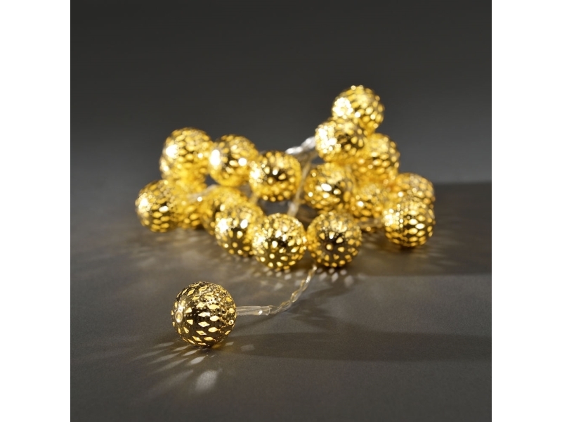 Konstsmide 3158-803, Ljusdekoration, slinga, Guld, Metall, Plast, Atmosfär, Orienteringsljus, Sovrum, Cafe, Barnrum, Korridor, Hemmakontor, Hotell, Butik, IP20 | Belysning - Annan belysning - Ljusslingor | GameStuff