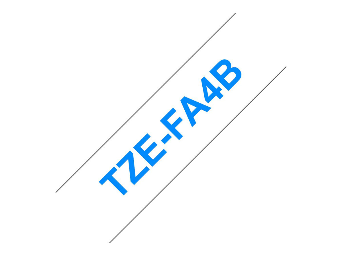 Brother Tze-Fa4b - Hvid På Blå - Rulle (1,8 Cm X 3 M) 1 Kassette Strygetape - Til P-Touch Pt-2470, 3600, D400, D450, D600, E550, H101, H300, H500,