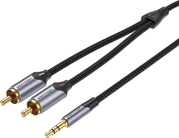 Cable 2Xrca (Cinch) Jack To 3.5Mm Vention Bcnbg 1.5M (Gray)