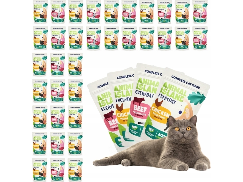 Animal Island ANIMAL ISLAND Naudanliha / Kanafilee MIX - kissanruoka - 40x85g