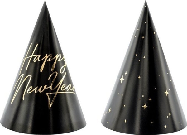 Partyhatte Frohes Neues Jahr, 6 Stk
