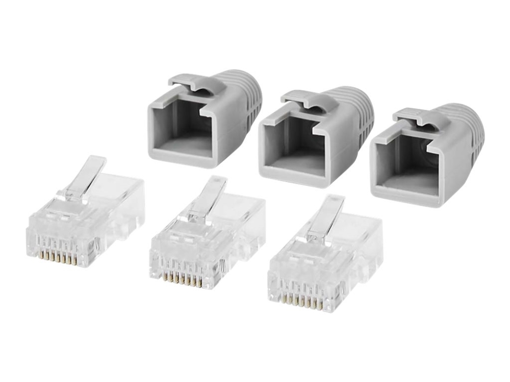 Nedis RJ45-stik | RJ45 Pass Through | Fast/strenget UTP CAT6 | Lige | Guldplateret | 10 stk. | Polycarbonate | Grå / Hvid / Sort | Box