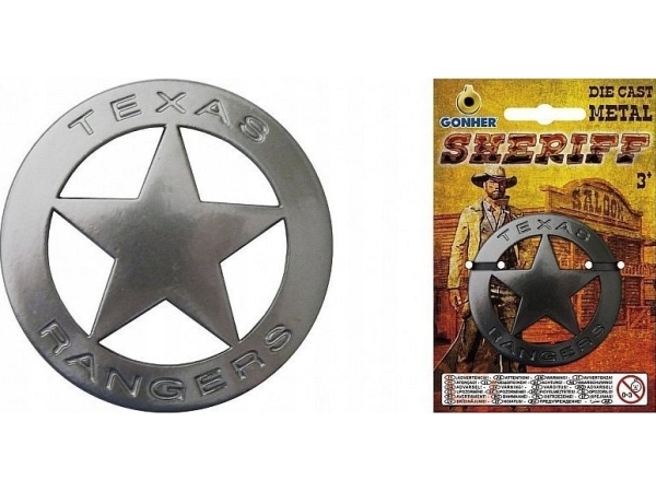 Gonher 14/0 metal sheriffstjerne-mærke, sølv