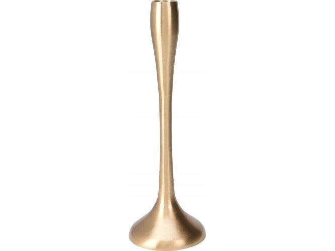 Guld lysestage til 1 lys, 8,5 x 25,5 cm