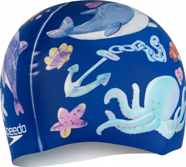 Speedo Kinder Silikon-Schwimmkappe Digital Bedruckt
