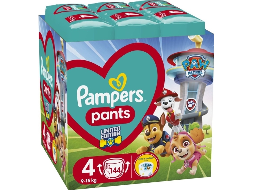 Pampers Pants Paw Patrol, Size 4, 144 Diapers, 81784212Duo