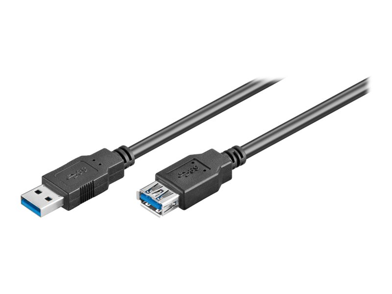 goobay - USB-förlängningskabel - USB typ A (hona) till USB typ A (hane) - USB 3.0 - 3 m - svart | EL Artiklar - Kablar och ledningar - Förlänga kabel och trådar | GameStuff