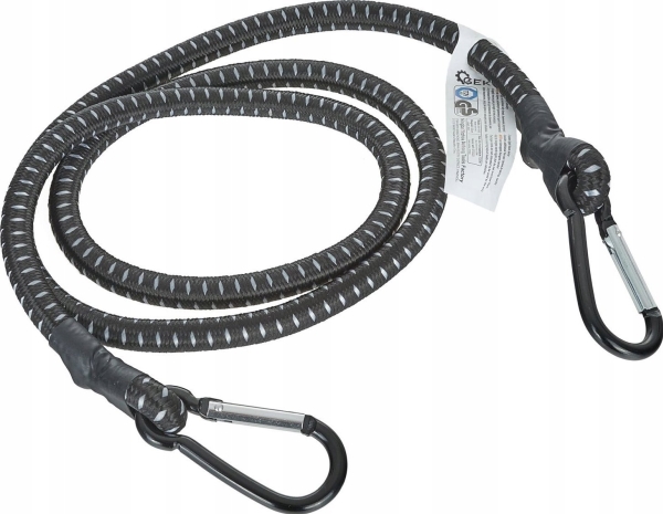 Gummitransportrem til fastgørelse af bagage + karabinhager 10 mm x 120 cm (80)