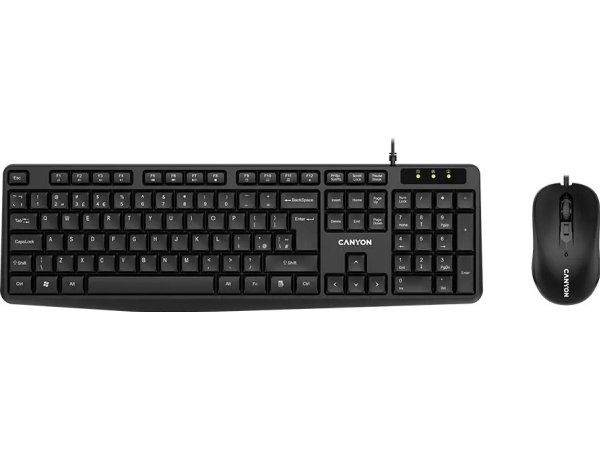 Canyon Canyon Tastatur Og Mus Set 1 Med Ledning Sort