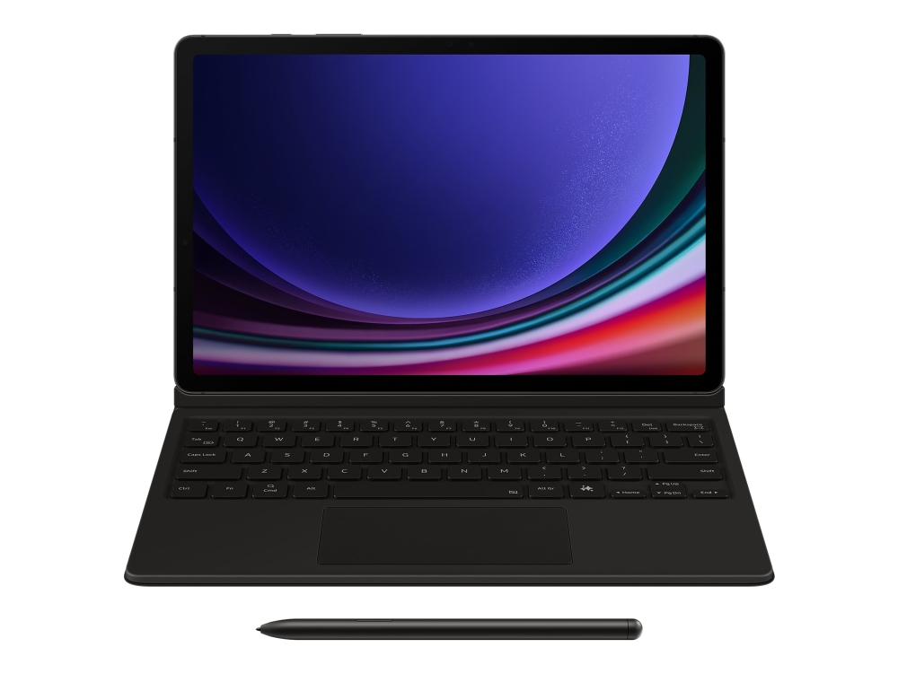 Samsung Ef Dx725 Tangentbord Och Foliefodral Bokomslag Ai Nyckel Med Pekplatta Trådlös Pogo Pin Bluetooth Svart Tangentbord Svart Fod