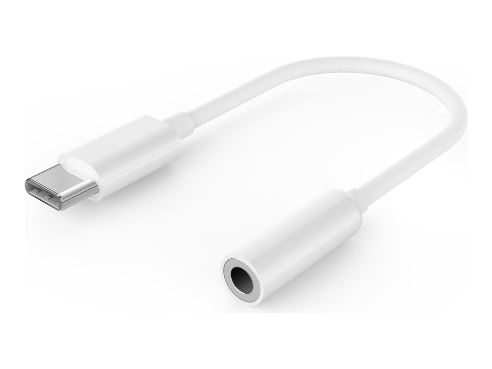 Cablexpert - USB-C till uttagsadapter för hörlurar - USB-C hane till mini-phone stereo 3.5 mm hona - 10 cm - vit | Datortillbehör - Kablar & adaptrar - Ljudkablar | GameStuff