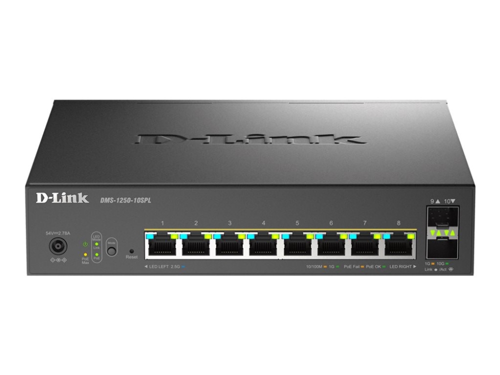 Link Dms 1250 10spl Switch + Smart 100 1000 Poe++ + 100 1000 Poe+ + Gigabit Sfp+ Desktop Poe++