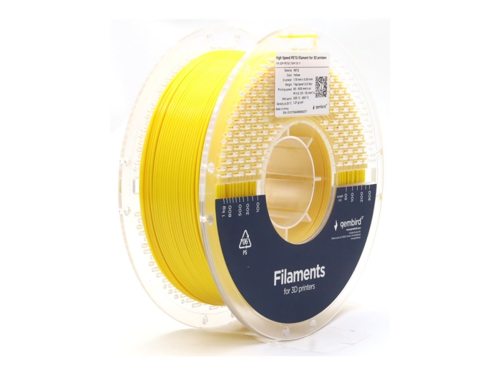 Gembird - Gul - 1 kg - gul - färglåda - PETG-fiber (3D) | Skrivare - Bläck, toner & förbrukningsvaror - 3D-förbrukningsvaror | GameStuff