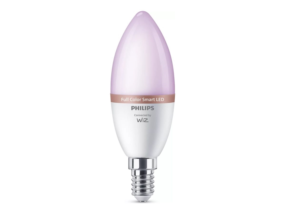 Philips Led Form: C37 Glaserad Finish E14 4.9 W Motsvarande 40 W Klass F Cool White/warm White 2200 6500 K Paket Om 3