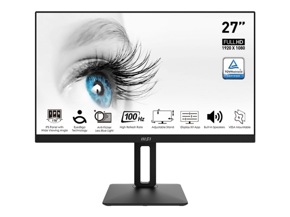 Msi Pro Mp271ap Led Skarm 27  " 1920 X 1080 Full Hd 1080p @ 100 Hz Ips 300 Cd/m² 1000:1 1 Ms Hdmi Vga Displayport Högtalare