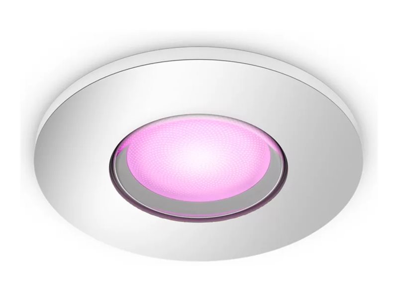 Philips Hue White and Color Ambiance Xamento - Infälld spotlight - LED-spotlight - GU10 - 4.2 W - klass E - 16 miljoner färger/varmt till kallt vitt ljus - 2000-6500 K - rund - krom | Smarta hem - Philips Hue lampor - Badrunslampor | GameStuff