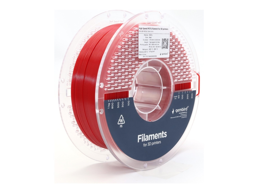 Gembird - Röd - 1 kg - röd - färglåda - PETG-fiber (3D) | Skrivare - Bläck, toner & förbrukningsvaror - 3D-förbrukningsvaror | GameStuff