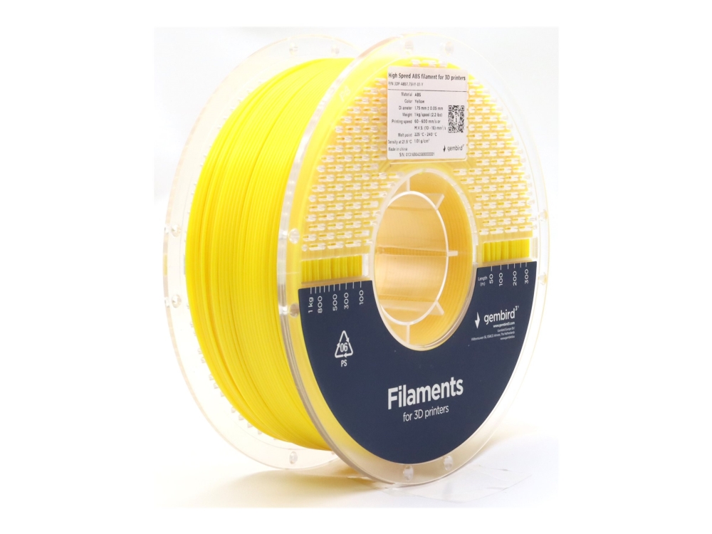 Gembird - Gul - 1 Kg - 400 M - Gul - Farveboks - Abs-Filament (3D)