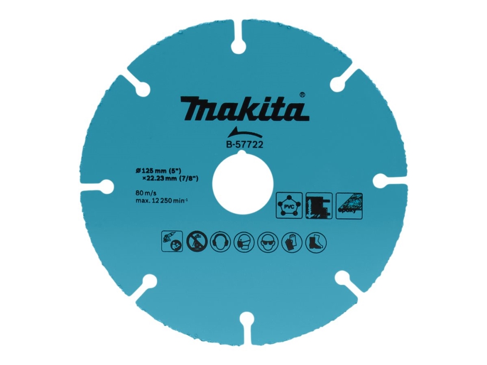 Makita - Skjæreplate - for polyvinylklorid (PVC), gipsplate, glass fiber reinforced plastic, fiber cement boards - 125 mm
