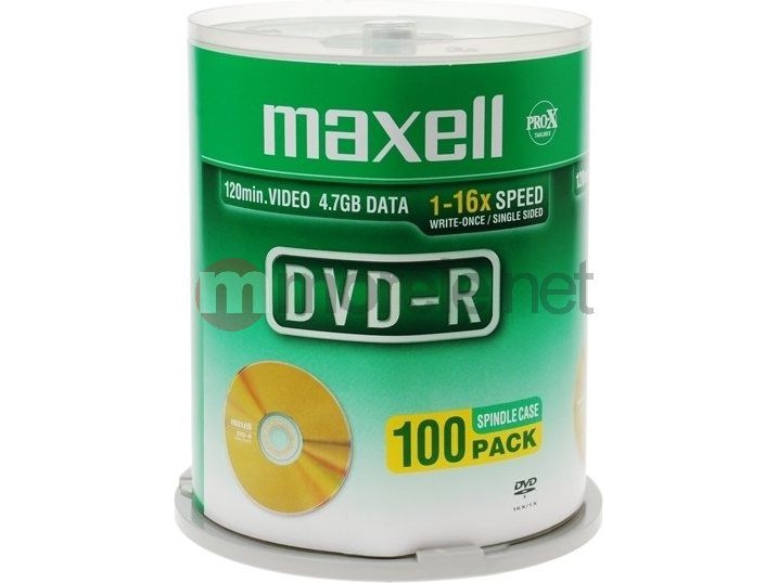 Maxell Dvd-R 4.7Gb_120Min 16X Speed, Cakebox 100